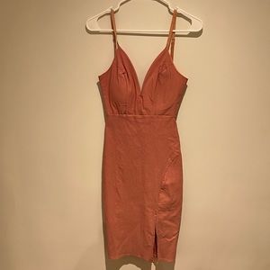 Revamped pink form fitting dress